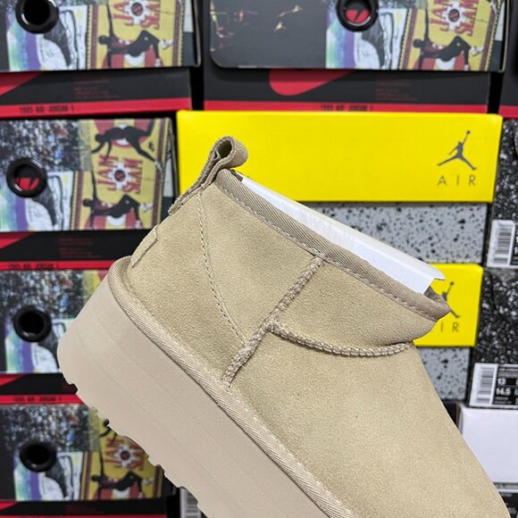 UGG Platform Ankle Womens Boots in Light Beige - Picture 5 of 9